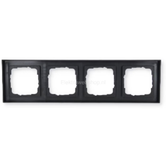 Gira Gira E2 afdekraam 4-voudig Mat Zwart 021409