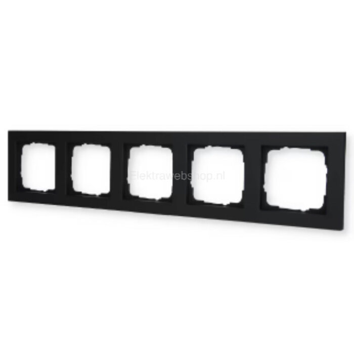 Gira Gira E2 afdekraam 5-voudig Mat Zwart 021509