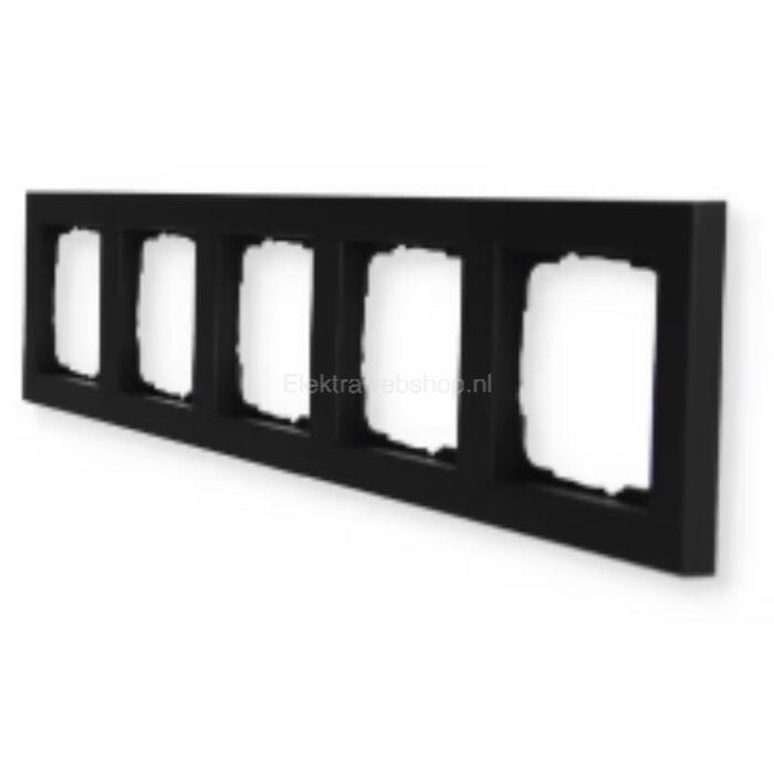 Gira Gira E2 afdekraam 5-voudig Mat Zwart 021509
