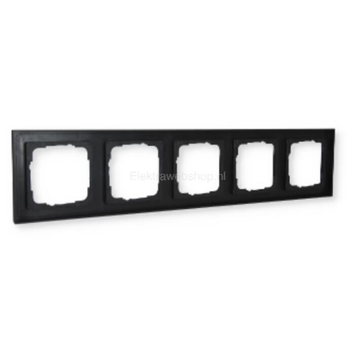 Gira Gira E2 afdekraam 5-voudig Mat Zwart 021509
