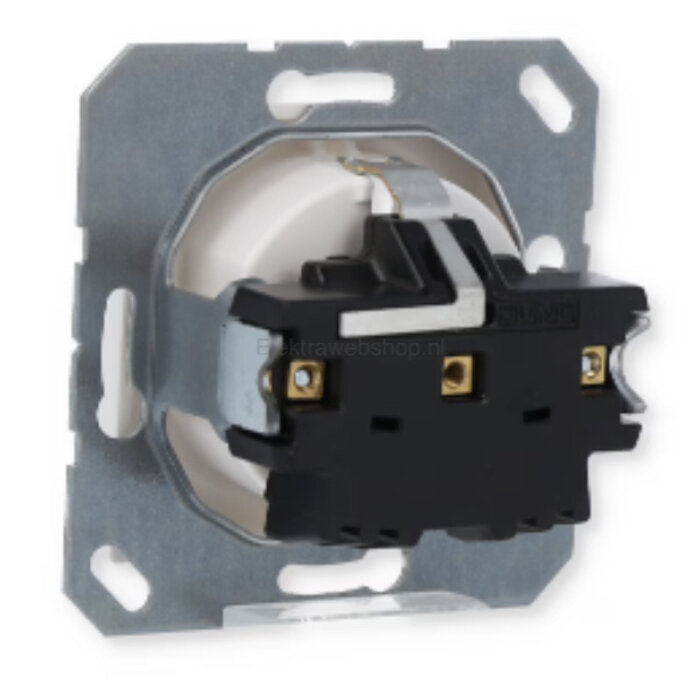 Jung Jung Wandcontactdoos + randaarde Kinderveilig 1V Alpin wit (hagelwit) A1520KIWW