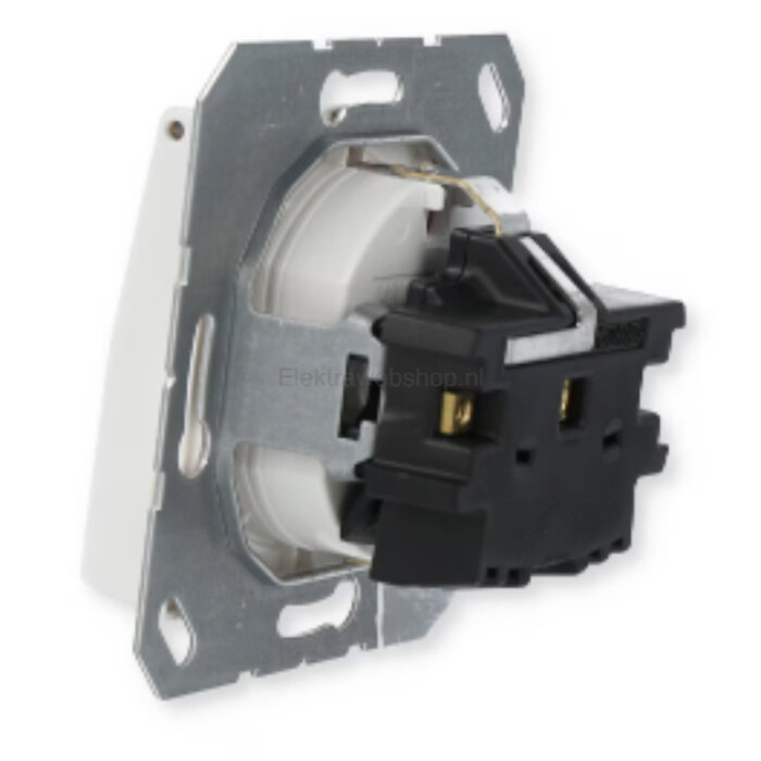 Jung Jung Wandcontactdoos met klepje alpinwit (hagelwit) AS1520NKLWW