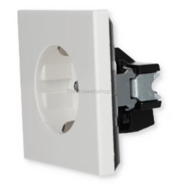 Jung Jung LS990 1V wandcontactdoos met randaarde & kinderbeveiliging alpinwit (hagelwit) LS1520NKIWW