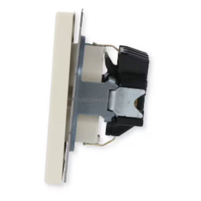 Jung Jung LS range wandcontactdoos inbouw met randaarde kindveilig 1-voudig crèmewit - LS1520NKI