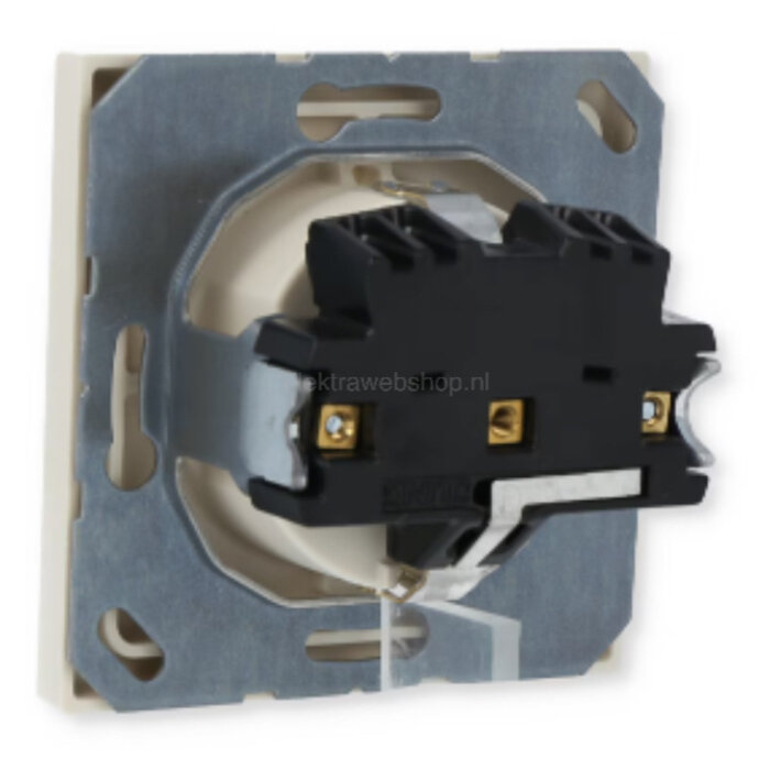 Jung Jung LS range wandcontactdoos inbouw met randaarde kindveilig 1-voudig crèmewit - LS1520NKI