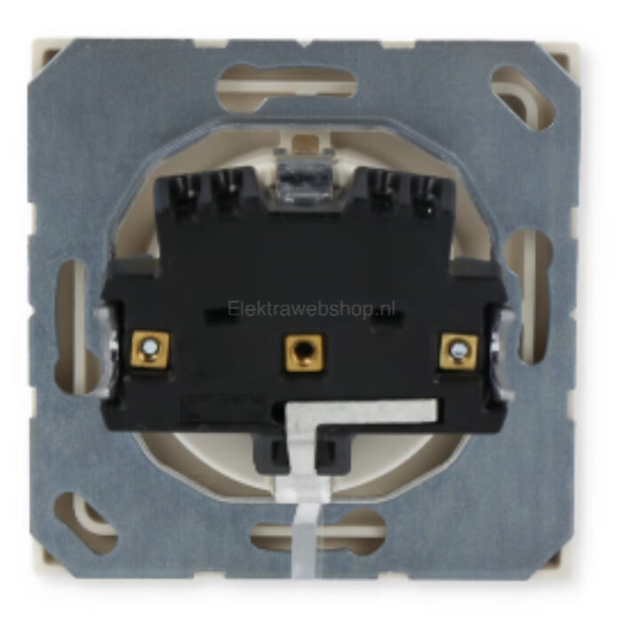 Jung Jung LS range wandcontactdoos inbouw met randaarde kindveilig 1-voudig crèmewit - LS1520NKI