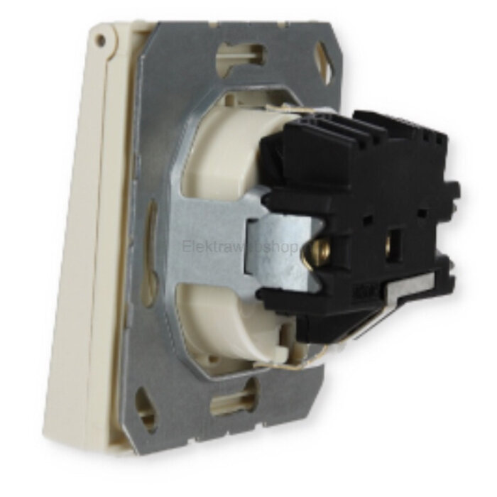 Jung Jung LS990 Wandcontactdoos met klepje creme LS1520NKL