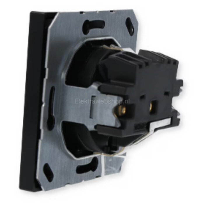 Jung Jung LS Range wandcontactdoos met randaarde zwart - LS1520NSW