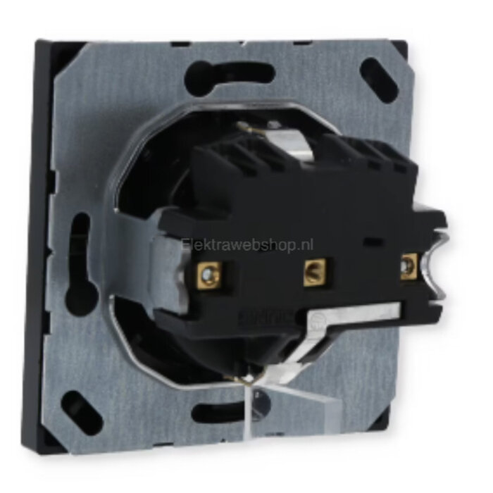Jung Jung LS Range wandcontactdoos met randaarde zwart - LS1520NSW