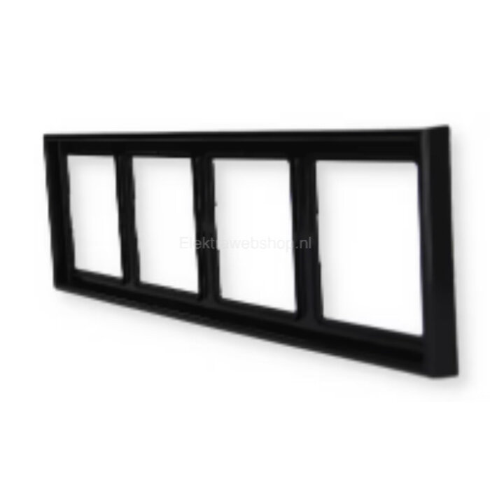 Jung Jung LS990 afdekraam 4-voudig zwart - LS984SW