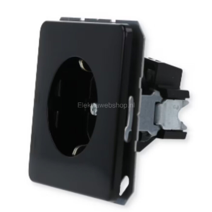Jung Jung CD500 wandcontactdoos ra 1V zwart - CD1520NSW