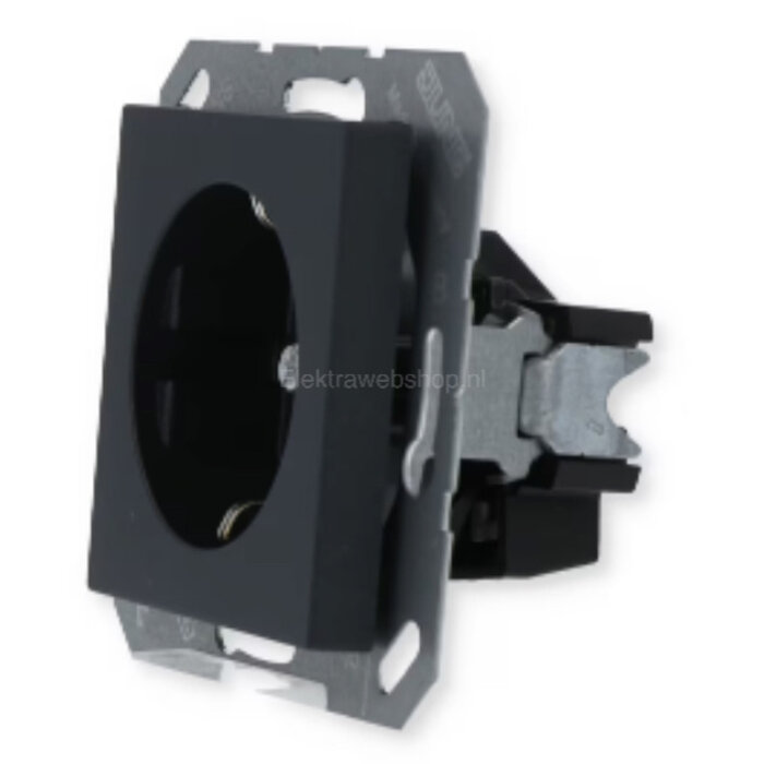 Jung Jung A500 wandcontactdoos met randaarde antraciet - A1520BFANM