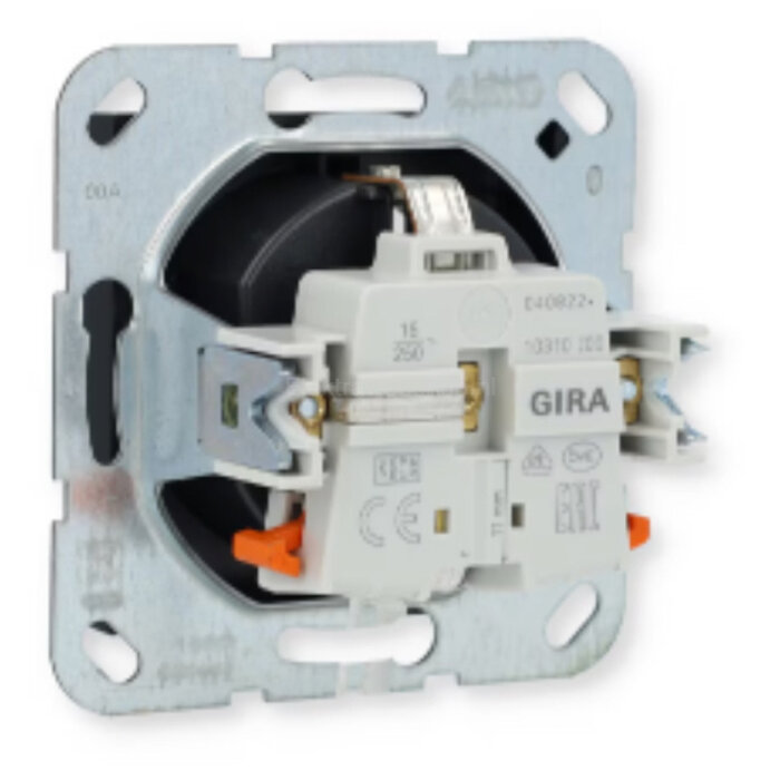 Gira Gira Wandcontactdoos met randaarde 1V Mat Zwart 0466005