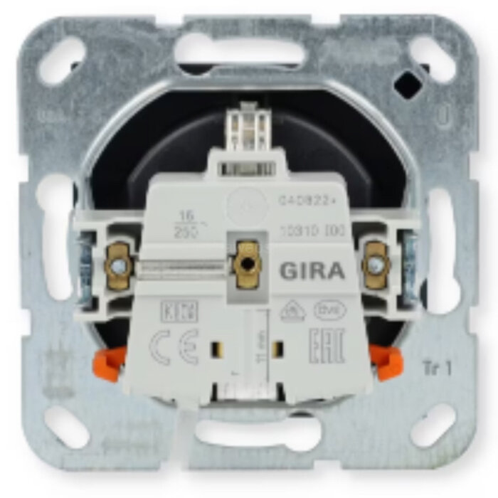 Gira Gira Wandcontactdoos met randaarde 1V Mat Zwart 0466005