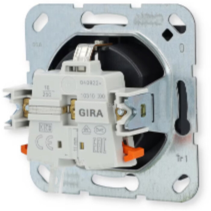 Gira Gira Wandcontactdoos met randaarde 1V Mat Zwart 0466005