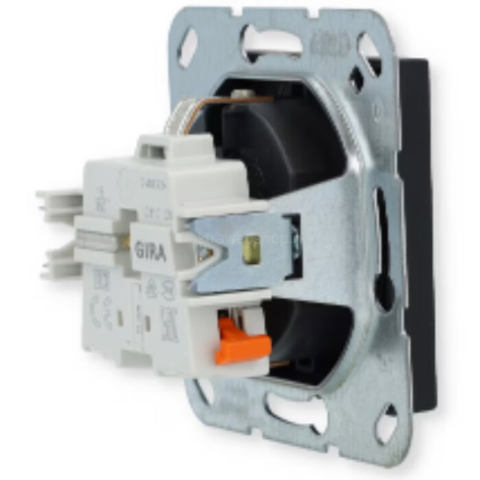 Gira Gira Wandcontactdoos met randaarde 1V Mat Zwart 0466005