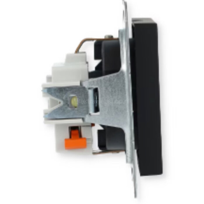 Gira Gira Wandcontactdoos met randaarde 1V Mat Zwart 0466005