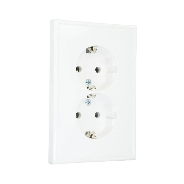 Jung Jung LS990 2V wandcontactdoos met randaarde inbouw alpinwit (hagelwit) LS5015WW
