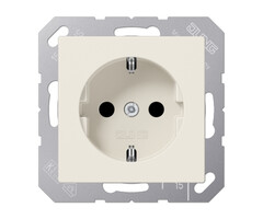 Jung Jung Wandcontactdoos + randaarde Kinderveilig 1V wit (creme) A1520NKI