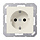 Jung Wandcontactdoos + randaarde Kinderveilig 1V wit (creme) A1520NKI