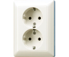 Jung Jung Wandcontactdoos + randaarde 2V wit (creme) AS5020NU