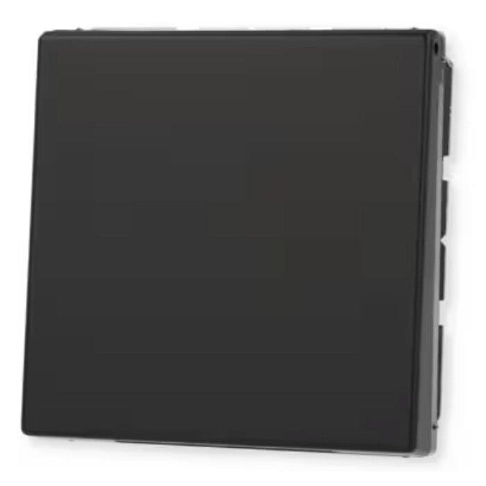 Jung Jung LS990 1V wandcontactdoos met randaarde en klepje grafietzwart mat LS1520NBFKLSWM