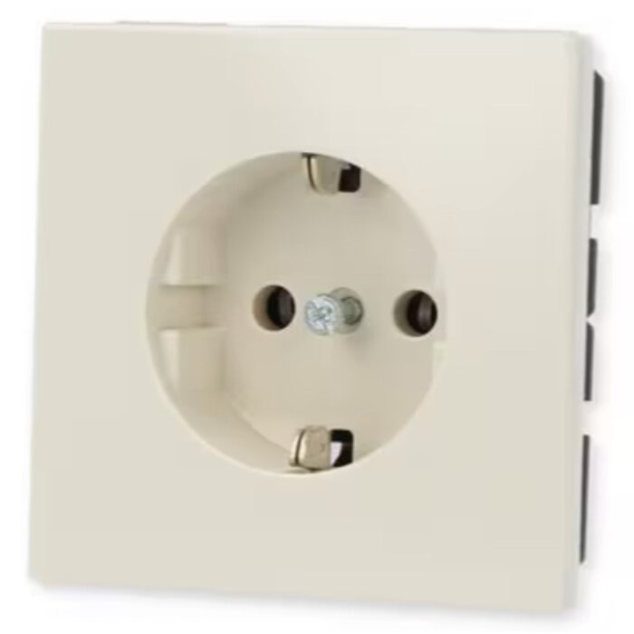 Jung Jung LS990 1V wandcontactdoos met randaarde creme LS1520N