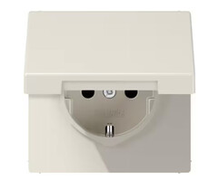 Jung Jung LS990 Wandcontactdoos met klepje creme LS1520NKL