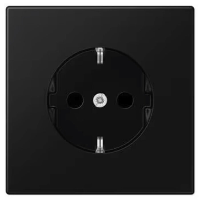 Jung Jung LS Range wandcontactdoos met randaarde zwart - LS1520NSW