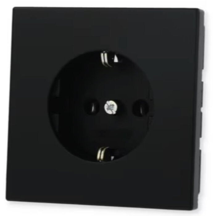 Jung Jung LS Range wandcontactdoos met randaarde zwart - LS1520NSW