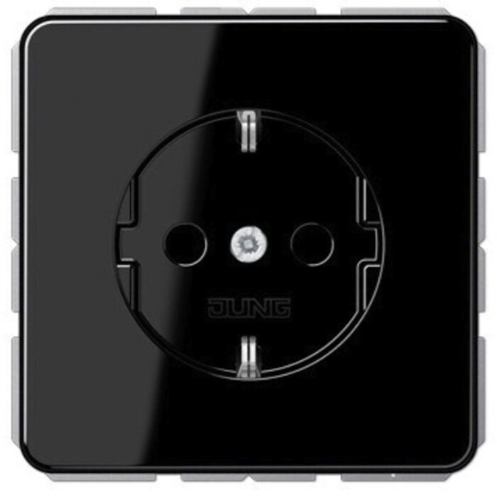 Jung Jung CD500 wandcontactdoos ra 1V zwart - CD1520NSW