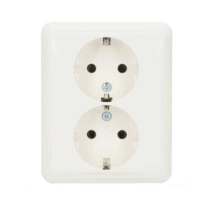 Jung Jung CD500 wandcontactdoos inbouw (stucwerk) ra 2V wit - CD5022NWW