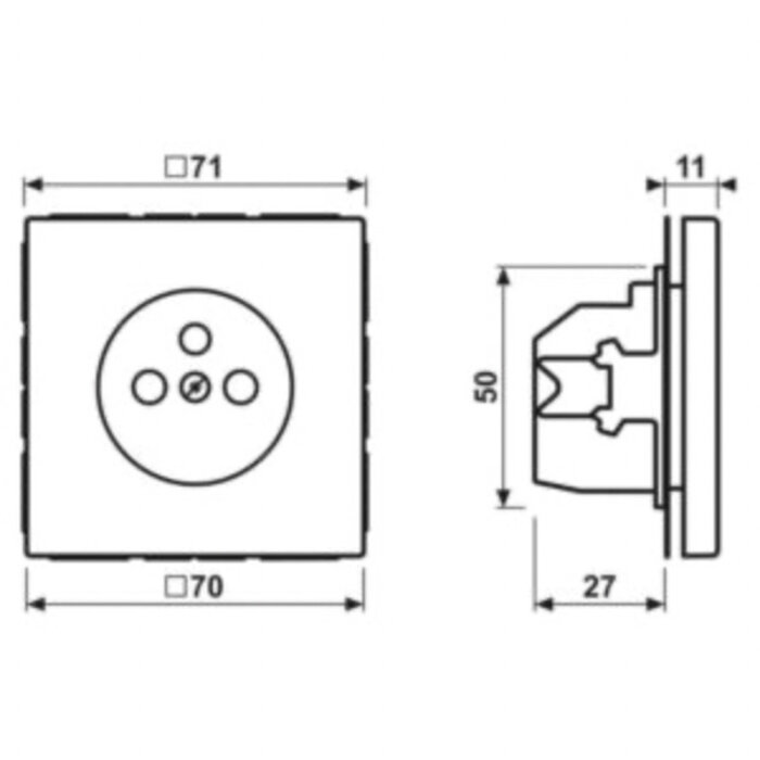 Jung Jung LS990 wandcontactdoos + penaarde  alpinwit (hagelwit) LS1520FKIWW