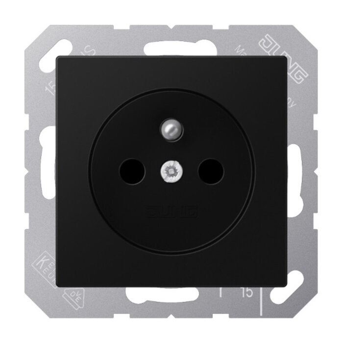 Jung Jung Wandcontactdoos + penaarde A1520FBFKISWM Grafietzwart mat