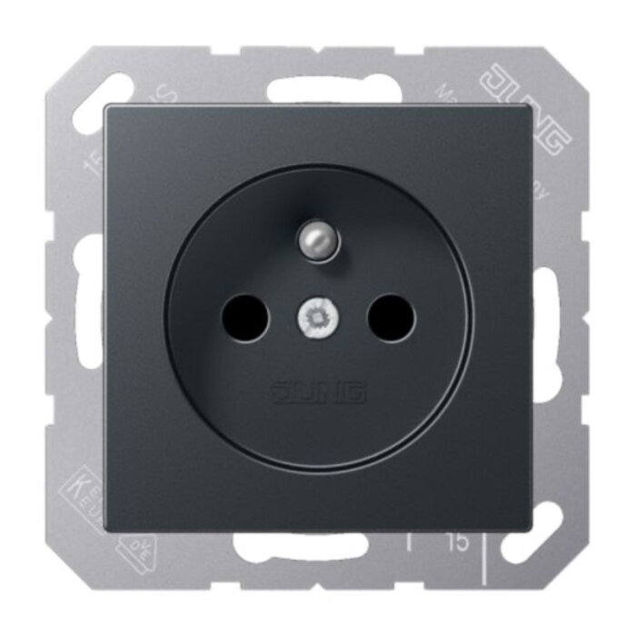 Jung Jung A500 wandcontactdoos met penaarde antraciet - A1520FBFKIANM