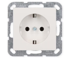 Gira Gira Wandcontactdoos met randaarde 1V Zuiver wit (hagelwit) 018803