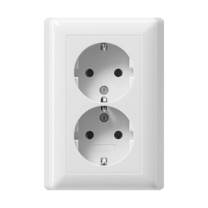 Gira Gira Wandcontactdoos met randaarde 2V Zuiver wit (hagelwit) 078803