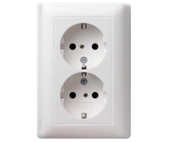 Gira Gira Wandcontactdoos met randaarde Kinderveilig 2V Zuiver wit (hagelwit) 078303