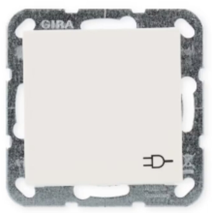 Gira Gira Wandcontactdoos met randaarde klapdeksel 1V Zuiver wit (hagelwit) 045403