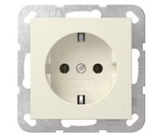 Gira Gira Wandcontactdoos met randaarde 1V Wit (creme) 446601