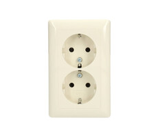 Gira Gira Wandcontactdoos met randaarde 2V Wit (creme) 078801