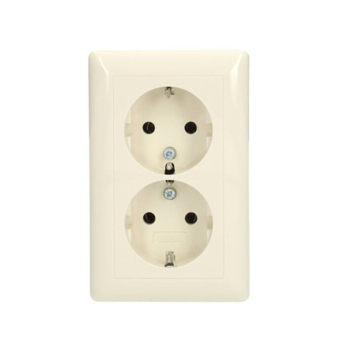 Gira Gira Wandcontactdoos met randaarde 2V Wit (creme) 078801