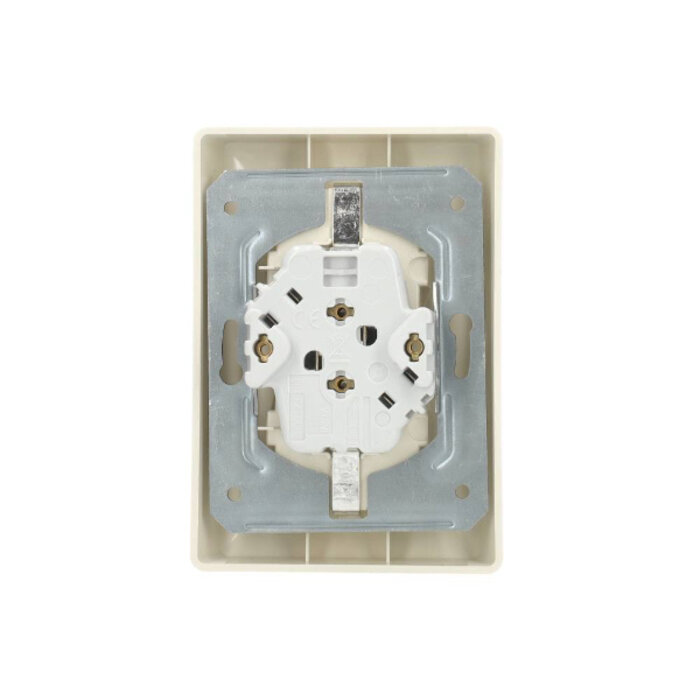 Gira Gira Wandcontactdoos met randaarde 2V Wit (creme) 078801