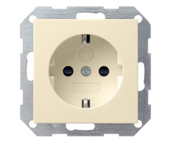 Gira Gira Wandcontactdoos met randaarde Kinderveilig 1V Wit (creme) 275501