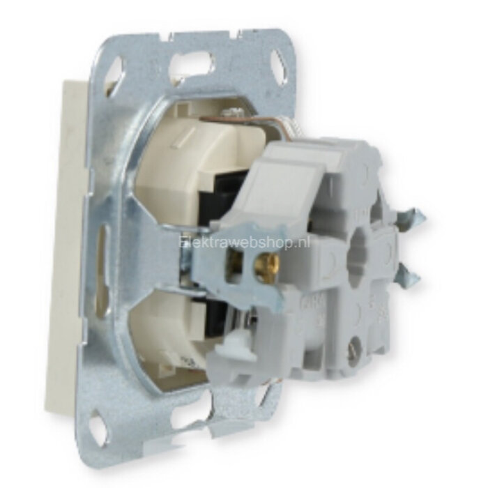 Gira Gira Wandcontactdoos met randaarde Kinderveilig 1V Wit (creme) 275501