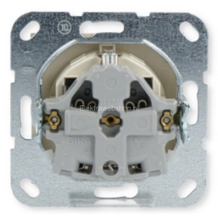 Gira Gira Wandcontactdoos met randaarde Kinderveilig 1V Wit (creme) 275501