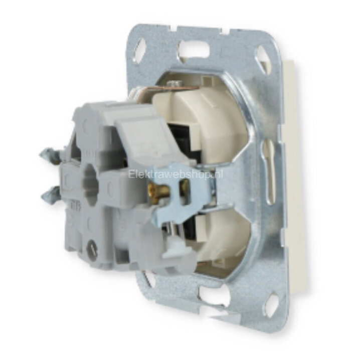Gira Gira Wandcontactdoos met randaarde Kinderveilig 1V Wit (creme) 275501