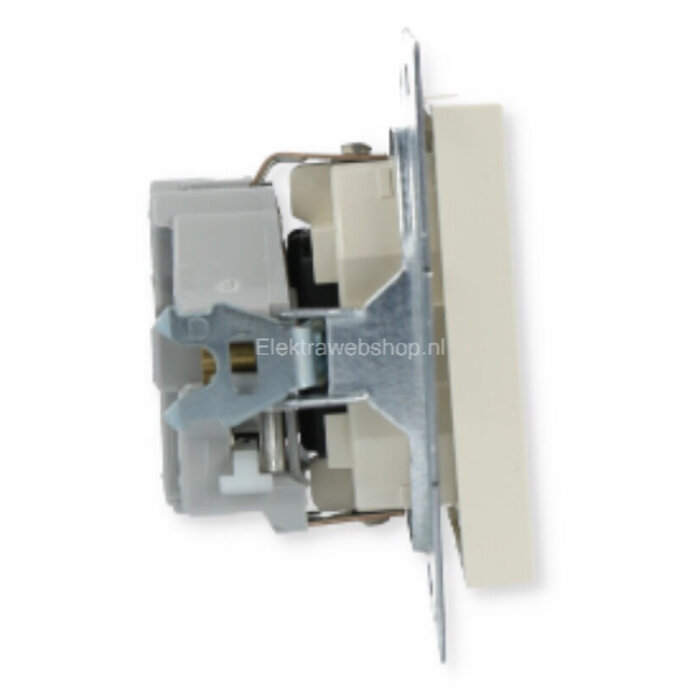 Gira Gira Wandcontactdoos met randaarde Kinderveilig 1V Wit (creme) 275501