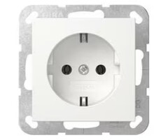 Gira Gira Wandcontactdoos met randaarde 1V Zuiver wit (hagelwit) MAT 046627