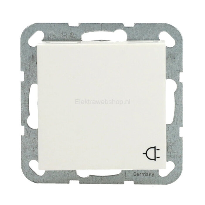 Gira Gira Wandcontactdoos met randaarde klapdeksel 1V Zuiver wit (hagelwit) MAT 045427